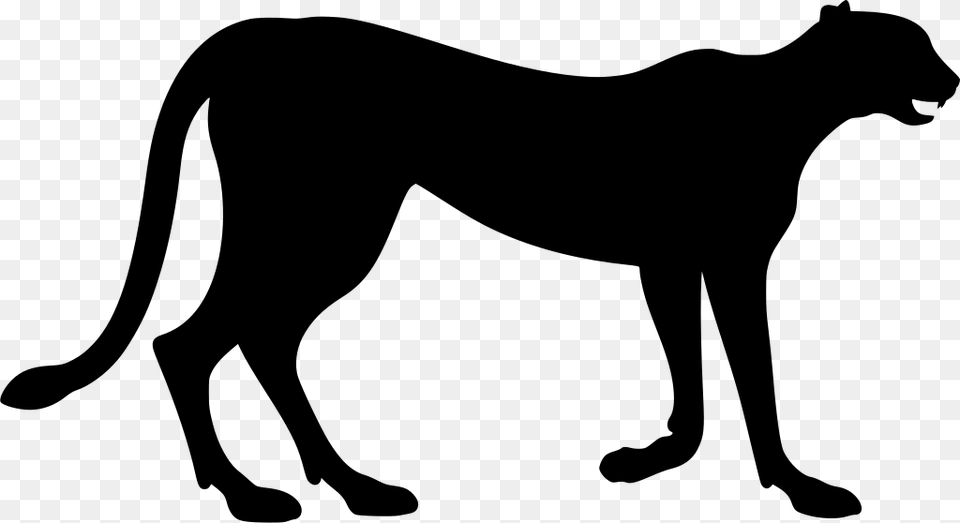 Download Cheetah Outline, Gray Free Png