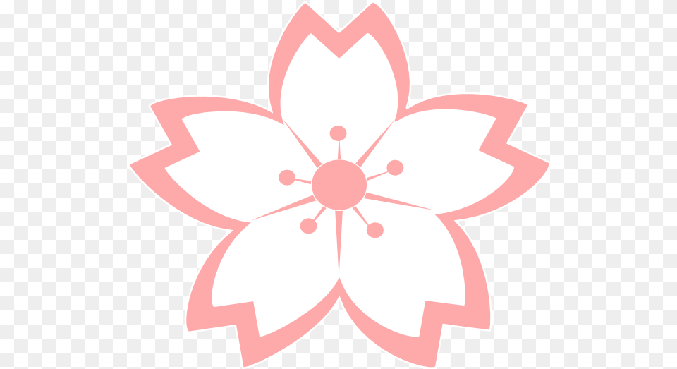 Cherry Blossom Vector Japanese Party Flower Flower Clipart Black And White, Plant, Dahlia, Anemone, Anther Free Png Download