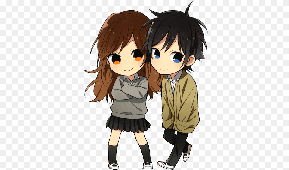 Download Chibi Transparent Images Cute Chibi Anime Couple, Book, Comics, Publication, Skirt Png