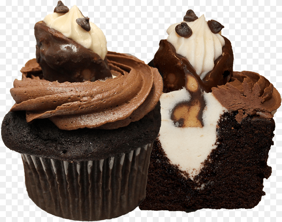 Download Chocolate Cannoli Cupcake, Cake, Icing, Cream, Food Free Png