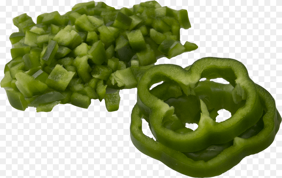 Download Chopped Pepper Chopped Green Bell Pepper, Plant, Bell Pepper, Food, Produce Free Png