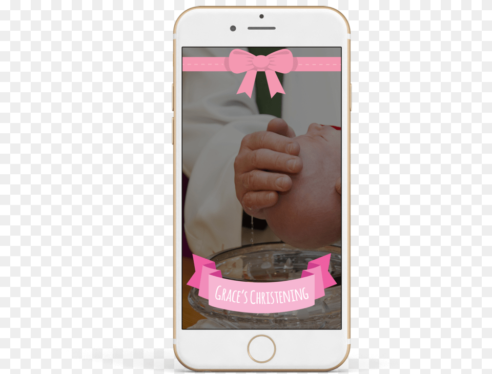 Download Christening Pink Bow With No Background Iphone, Electronics, Mobile Phone, Phone, Baby Free Transparent Png