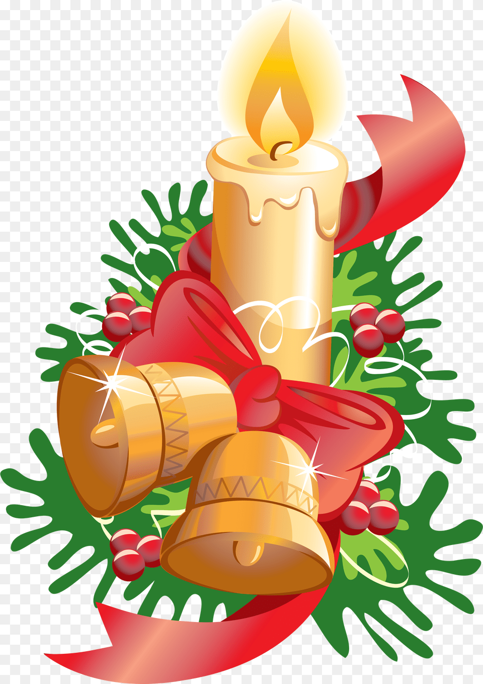 Download Christmas Candleu0027s Image For Christmas Candle With Bells, Dynamite, Weapon Free Png