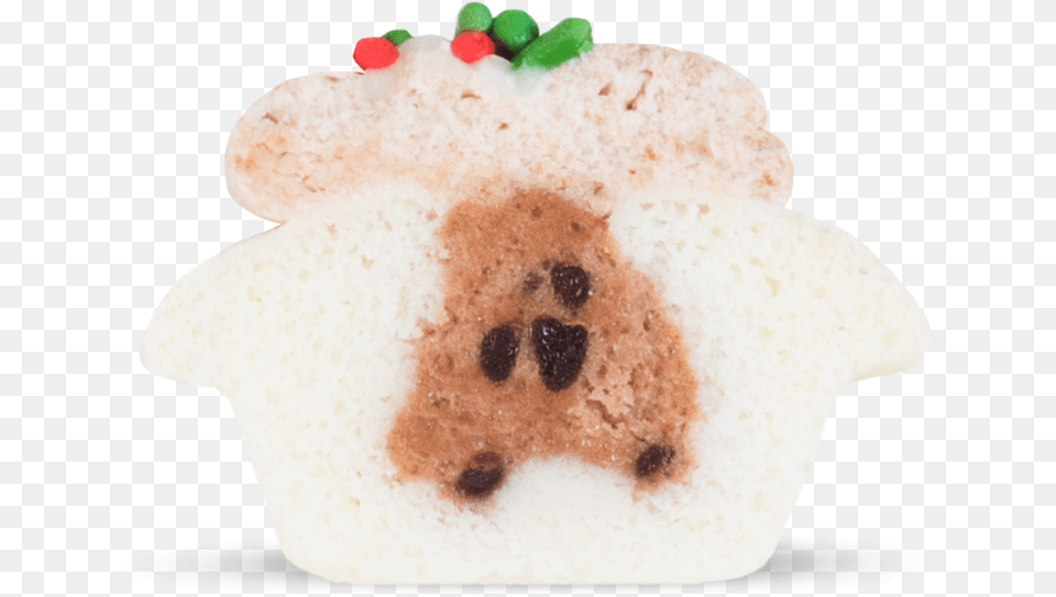 Download Christmas Cookies U0026 Milk Cupcake Small Cross View White Sugar Sponge Cake, Food, Sweets, Cream, Dessert Png Image