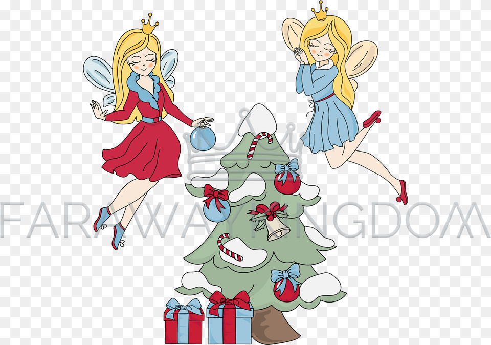 Download Christmas Decor New Year Princess Vector Merry Christmas Princess Cartoon Santa, Book, Comics, Publication, Person Png