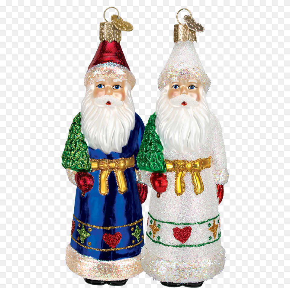 Download Christmas Ornaments Old World Santa Claus, Clothing, Hat, Figurine, Wedding Png Image