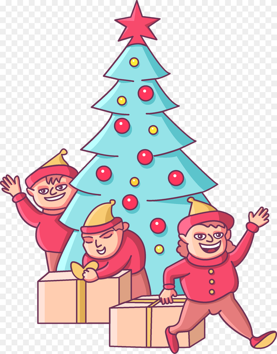 Christmas Party Clipart Christmas Tree Hd Christmas Tree, Baby, Person, Face, Head Free Png Download