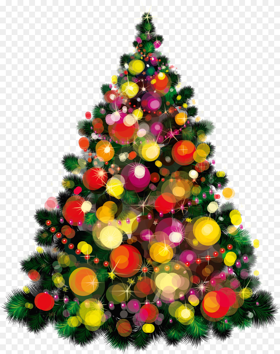 Download Christmas Tree Vector Christmas Tree Most Beautiful, Christmas Decorations, Festival, Christmas Tree, Plant Free Png