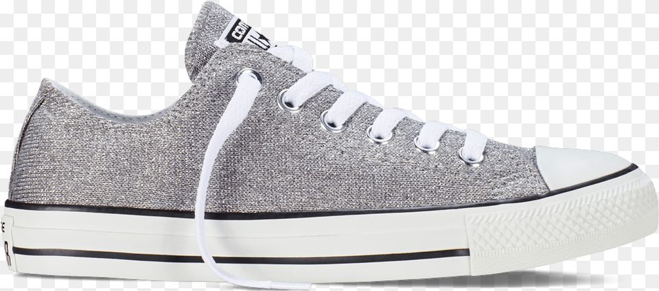 Download Chuck Taylor All Star Sparkle Knit Silverwhite Converse, Clothing, Footwear, Shoe, Sneaker Free Png