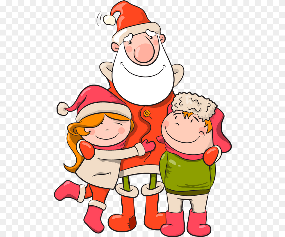 Download Claus Illustration Christmas Vector Mrs Santa Santa Claus And Kid Vector, Baby, Person, Face, Head Free Png