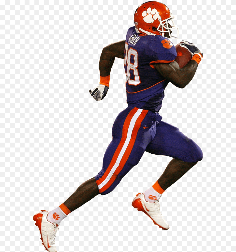 Download Clemson Football Full Size Pngkit American Football Gif, American Football, Playing American Football, Person, Helmet Png Image