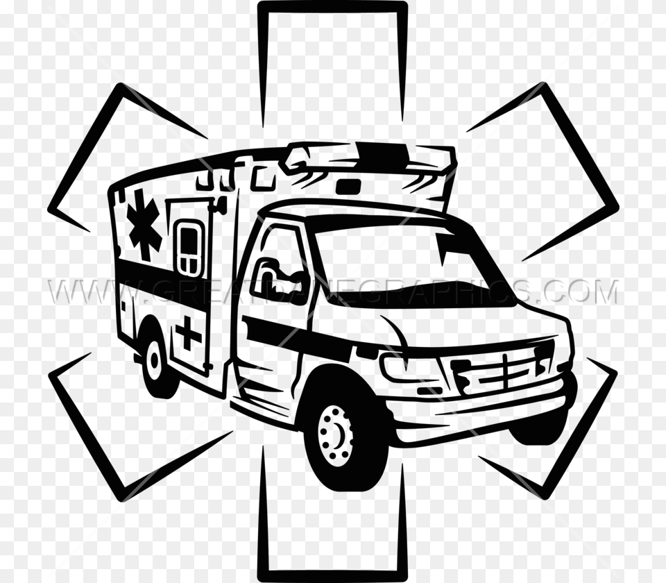 Clip Art Black And White Ambulance Clipart Ambulance, Transportation, Van, Vehicle, Car Free Png Download