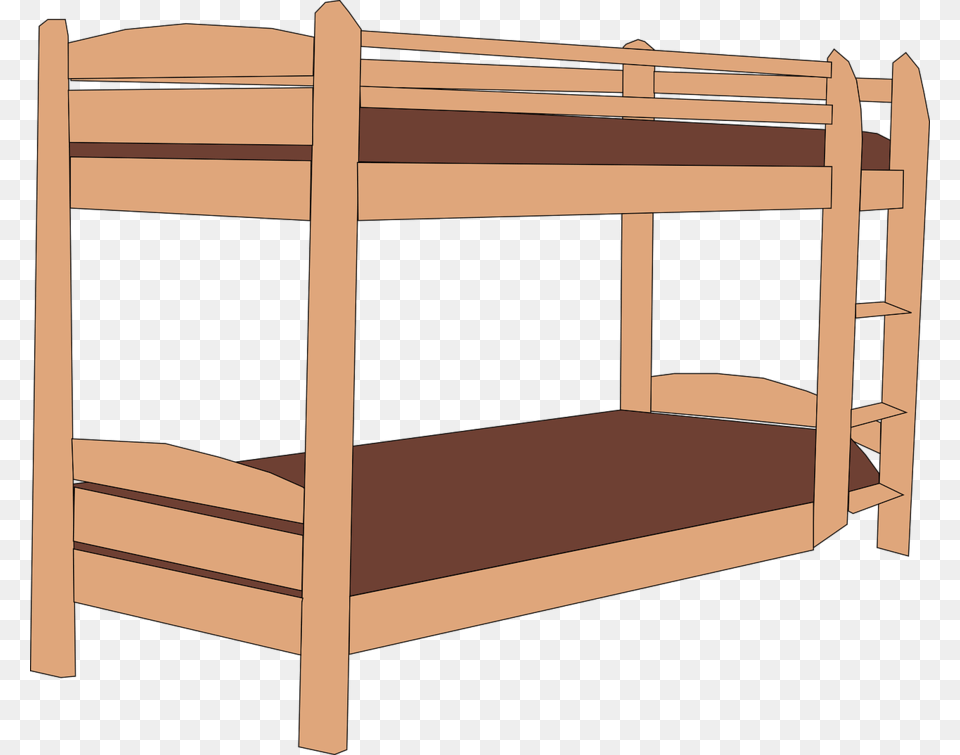 Download Clip Art Bunk Bed Clipart Bedside Tables Borders, Bunk Bed, Furniture, Crib, Infant Bed Png Image