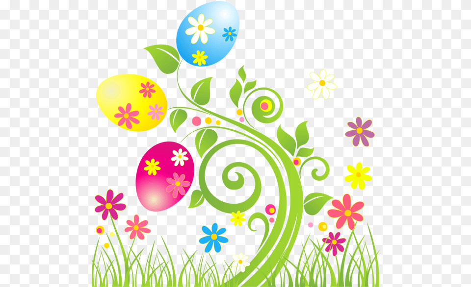 Download Clip Art Easter Egg Decoration With Flowers Transparent Clip Art Easter, Floral Design, Graphics, Pattern, Food Png