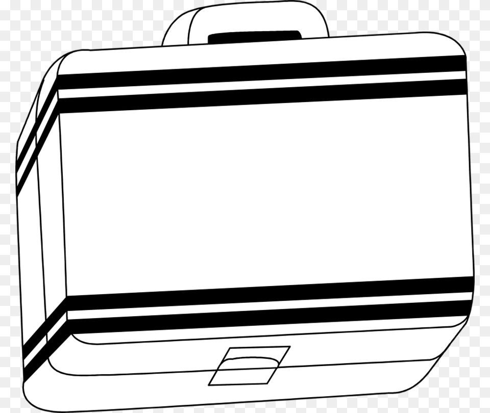 Download Clip Art Of Lunch Kit Black And White Clipart Lunchbox, Bag, Briefcase, Car, Transportation Free Png