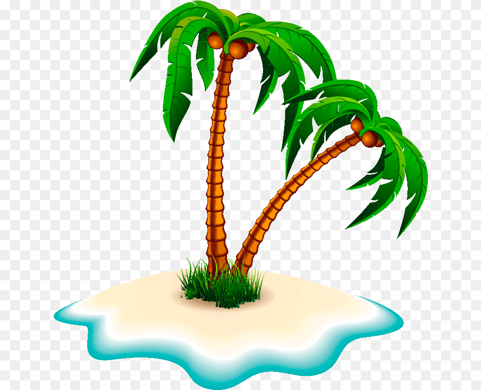 Clipart Coconut Tree Clip Art Image With Coconut Tree Clipart, Palm Tree, Plant, Vegetation Free Png Download