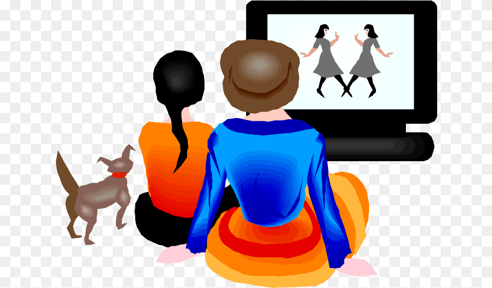 Download Clipart Of People Watching Tv Clip Art Watch A Movie, Adult, Back, Body Part, Female Png Image