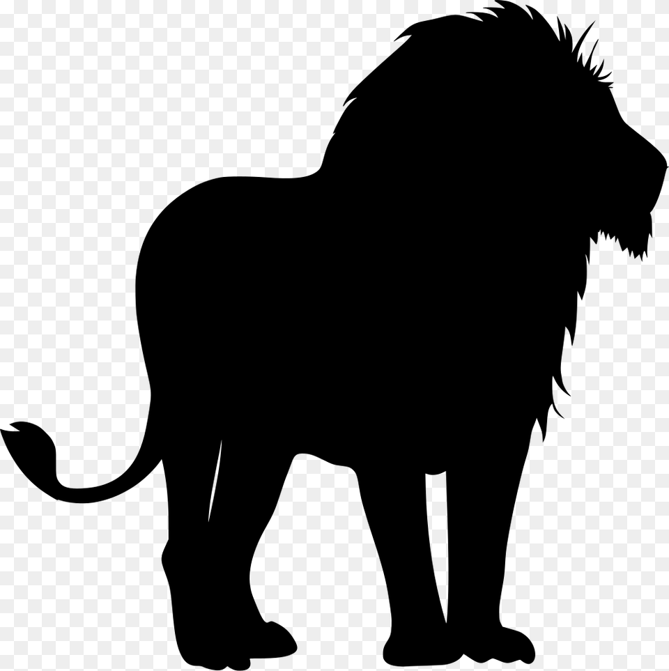 Download Clipart Silhouette Lion, Gray Free Transparent Png