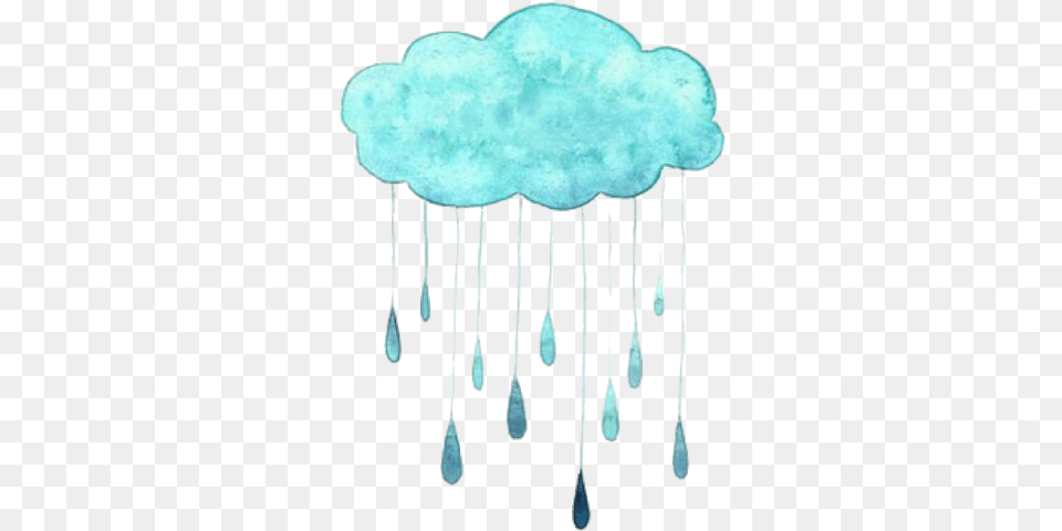 Download Cloud Rain Raindrops Watercolor Bluewatercolor Icicle, Chandelier, Lamp, Turquoise, Crib Png