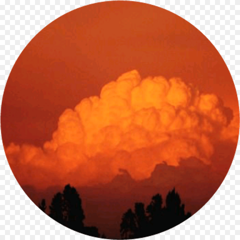 Cloud Silhouettes Orange Aesthetic Aestheticcircle Orange Aesthetic, Cumulus, Nature, Outdoors, Sky Free Png Download