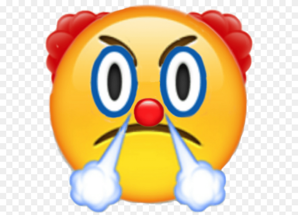 Download Clown Angry Emoji Iphone Iphoneemoji Blowing Steam Nose Emoji, Toy, Juggling, Person Free Transparent Png