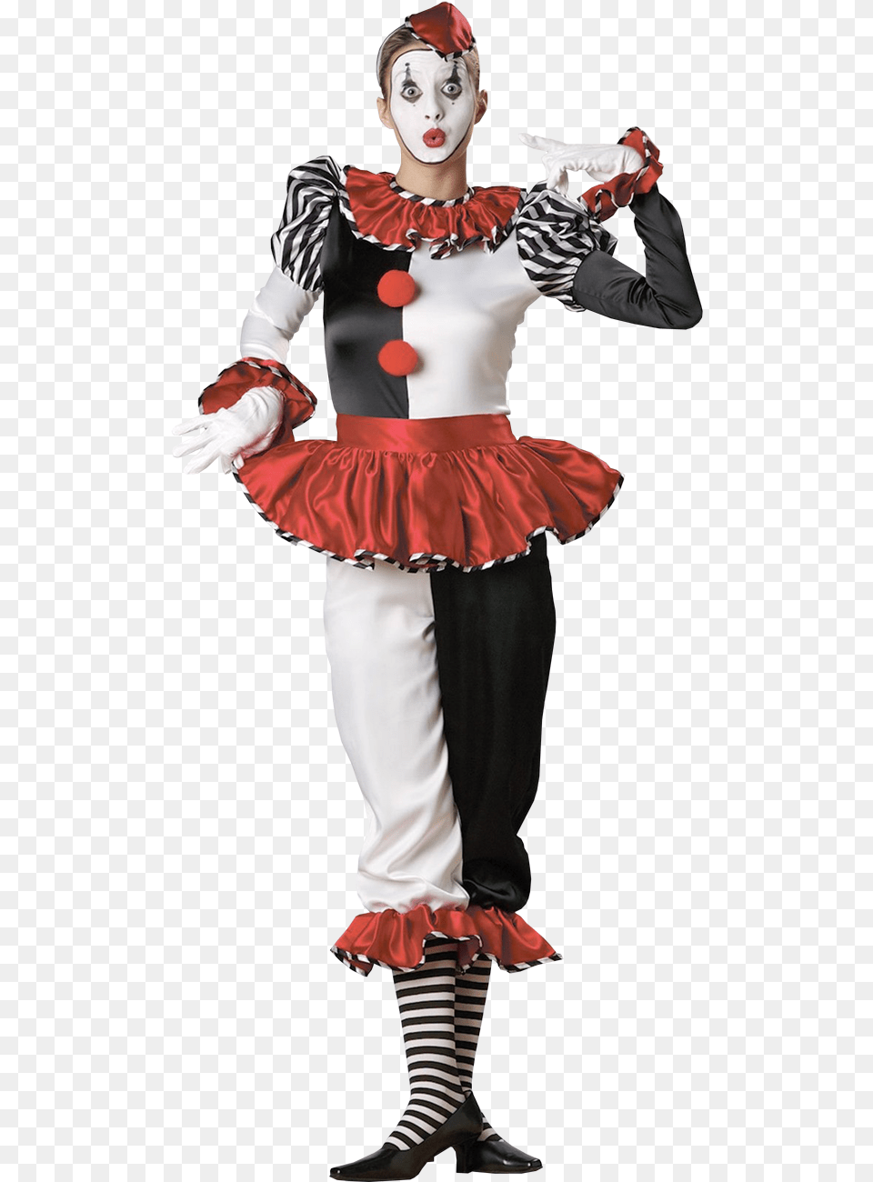 Download Clown For Free Harlequin Clown, Clothing, Costume, Person, Adult Png Image