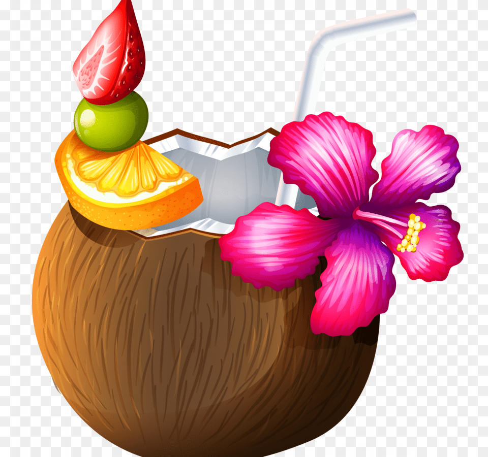 Coconut Cocktail Clipart Cocktail Coconut Water, Food, Fruit, Plant, Produce Free Png Download