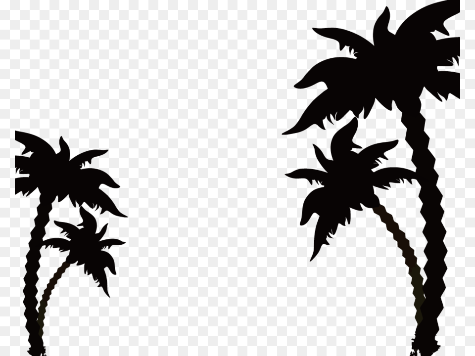 Download Coconut Tree Silhouette Vector Clipart Clip Art, Leaf, Plant, Palm Tree Png Image