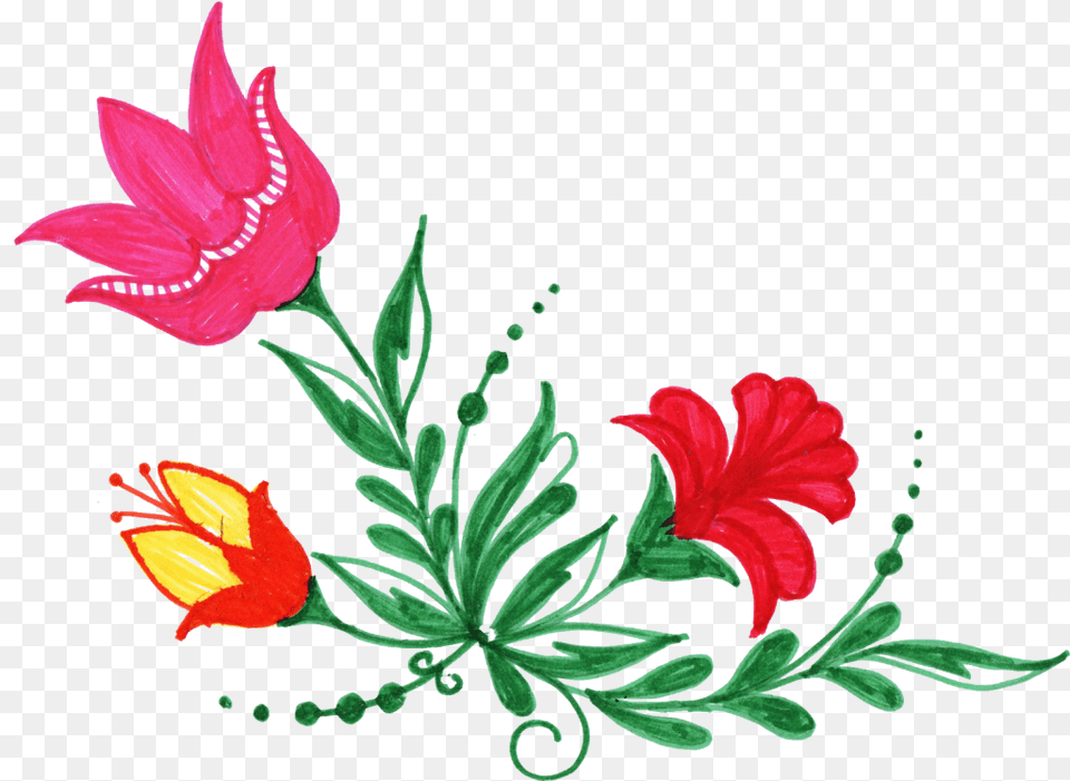 Download Colorful Corner Flower File Flower File, Pattern, Plant, Art, Floral Design Free Transparent Png