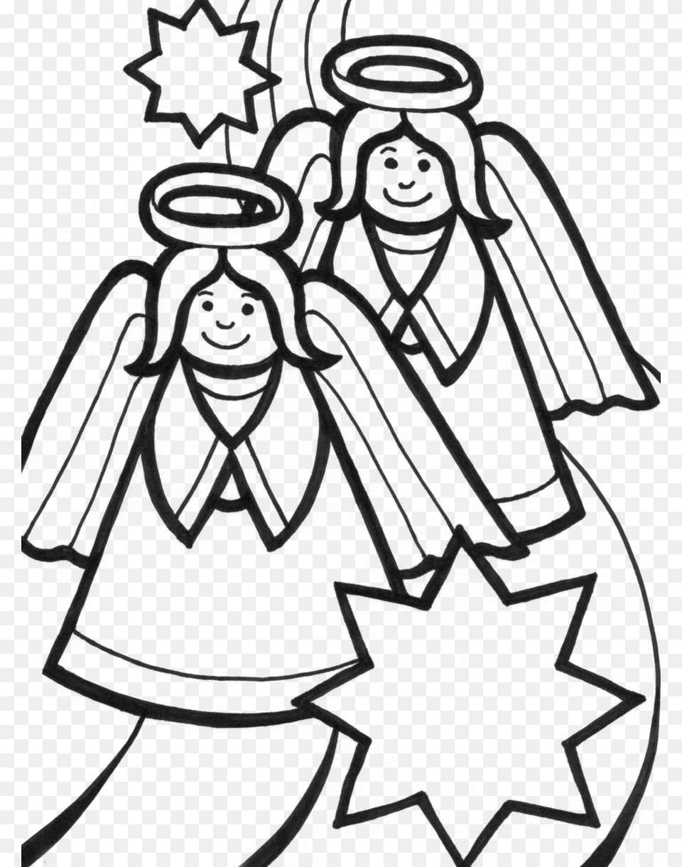 Coloring Sheets Christmas Angel Clipart Christmas, Face, Head, Person, Stencil Free Png Download