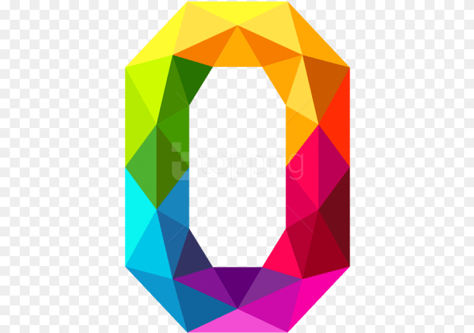 Download Colourful Triangles Number Zero Clipart Colourful Triangles Number, Accessories, Diamond, Gemstone, Jewelry Free Png
