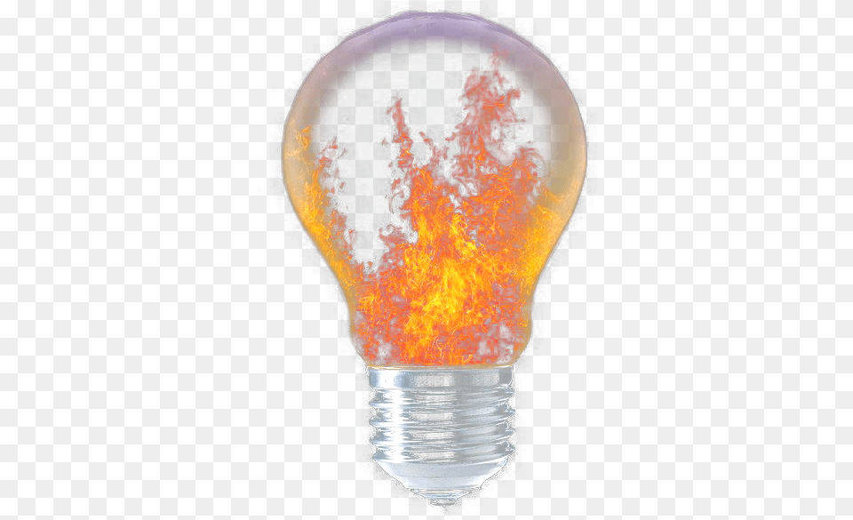 Download Computer Bulb Transprent Light Bulb Burning, Lighting, Lightbulb, Bonfire, Fire Png Image