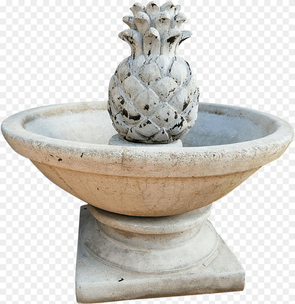 Download Concrete Pineapple Fountain Image With No Fountain, Pottery, Birdbath Png