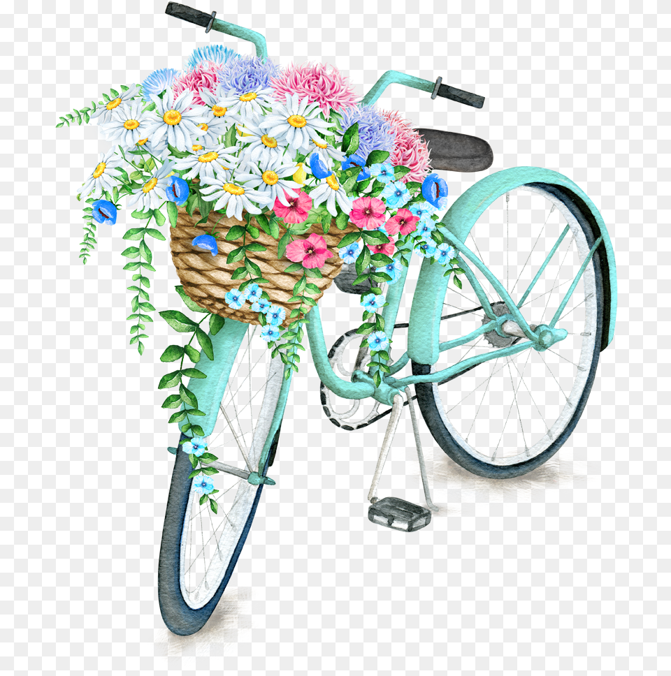 Conference Love Christ Family Bicycle With Flower Basket, Flower Arrangement, Flower Bouquet, Plant, Wheel Free Png Download