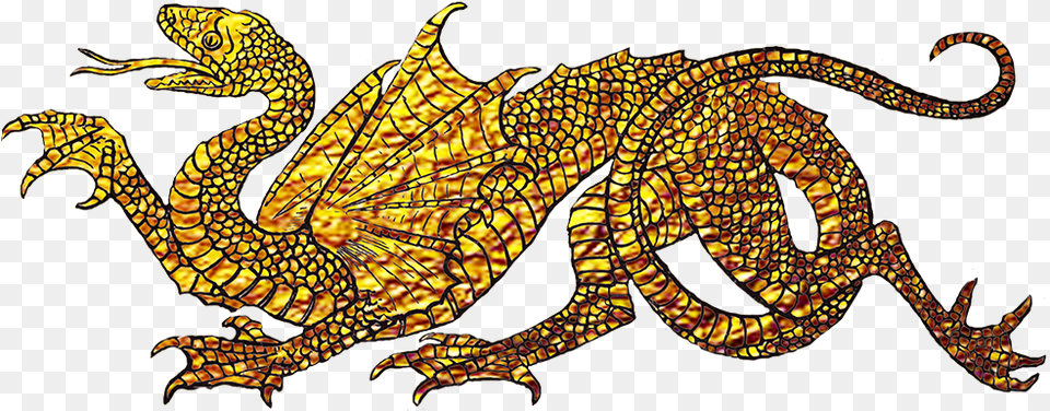 Download Cool Gold Dragons Japanese Gold Dragon Full Warner Movie World, Animal, Lizard, Reptile Free Png