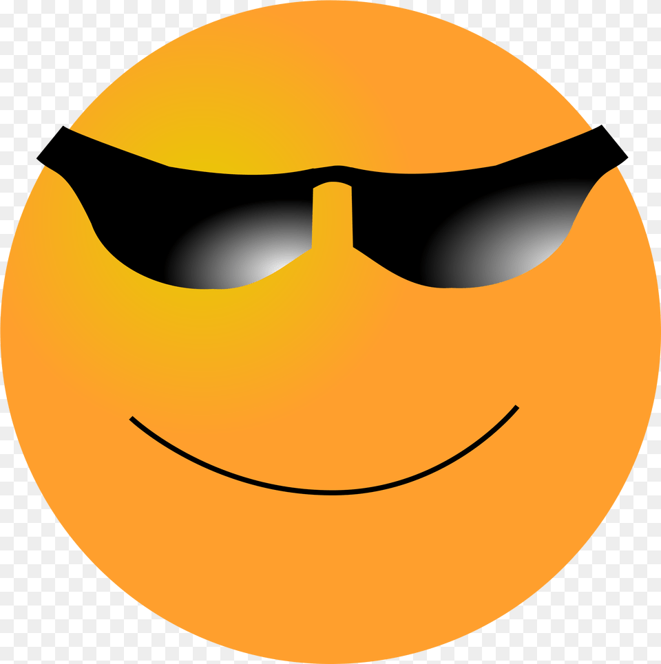 Download Cool Smiley Face With Shades Orange With A Face, Astronomy, Outdoors, Night, Nature Free Transparent Png