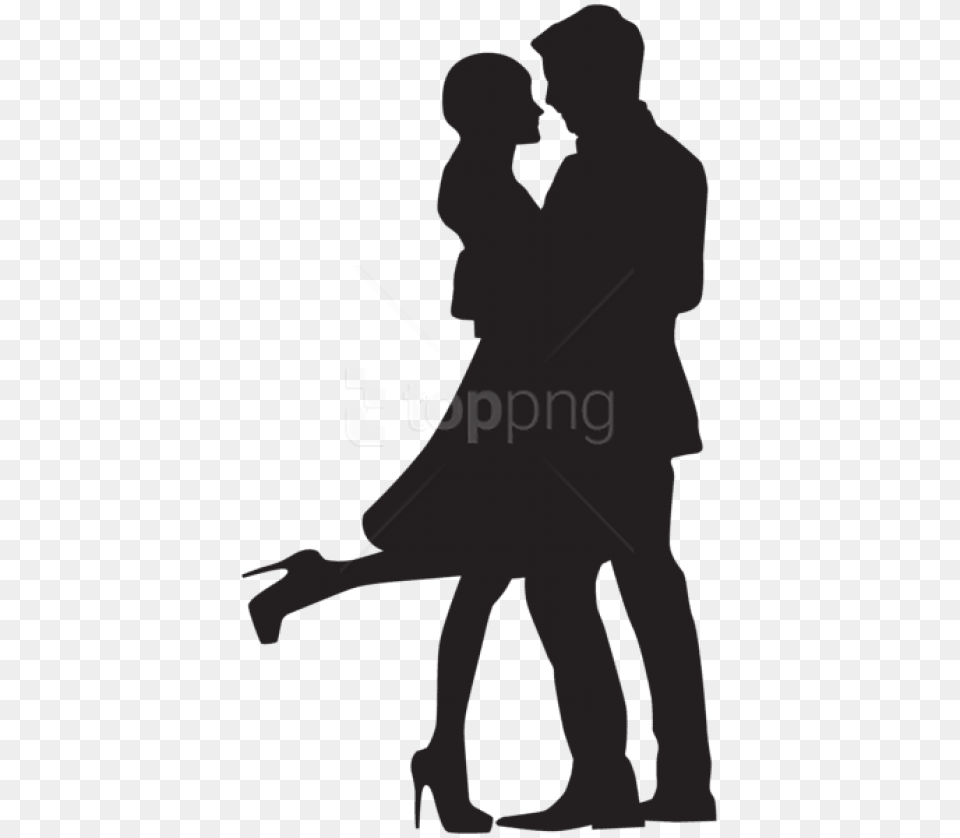 Couple In Love Silhouette Romantic Couple Silhouette, Adult, Male, Man, Person Free Png Download