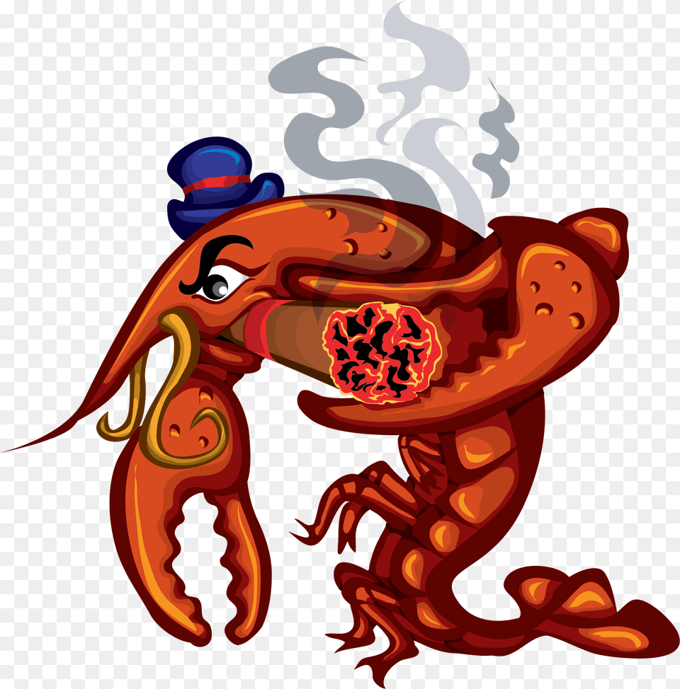 Download Crawfish Smoking Cigar Clip Art Crawfish Smoking Crawfish Smoking Cigar, Food, Seafood, Animal, Sea Life Png