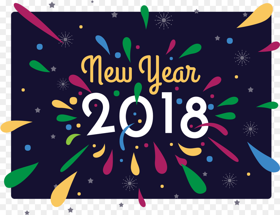 Download Create An Animated Poster Happy New Year 2018 Hd New Year Flyer Background, Art, Graphics, Number, Symbol Free Png