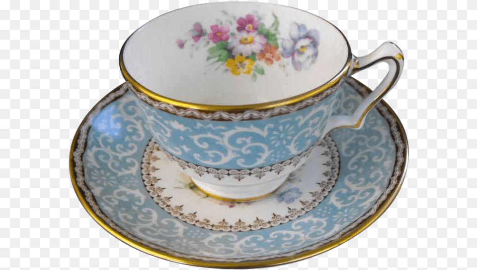 Download Crown Staffordshire Tea Cup With Saucer Rubylane Saucer Png Image