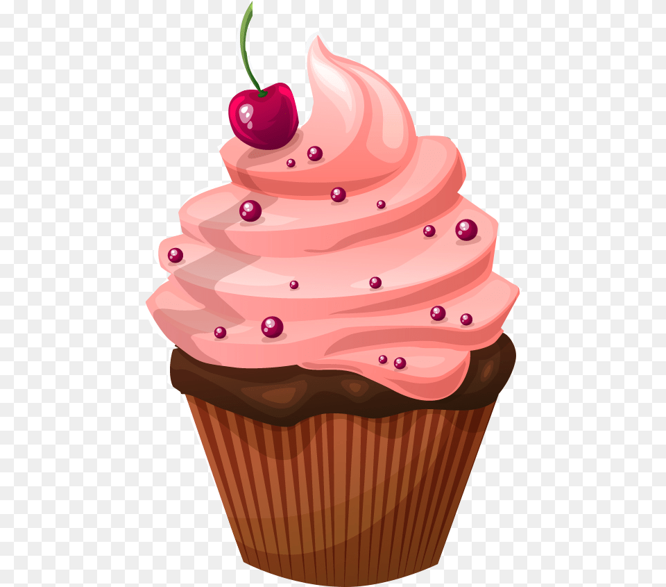Download Cupcake Muffin Birthday Cake Chocolate Cupcake Background, Cream, Dessert, Food, Birthday Cake Png Image