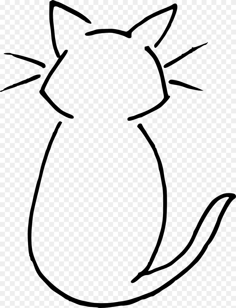 Download Cute Cat Cartoon, Stencil, Animal, Bow, Weapon Png Image