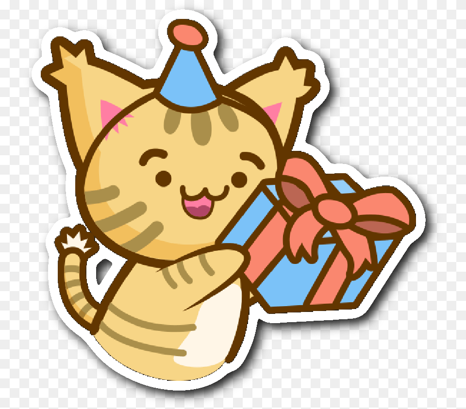 Download Cute Cat Stickers Series Happy Birthday Cute Sticker, Face, Head, Person, Baby Png