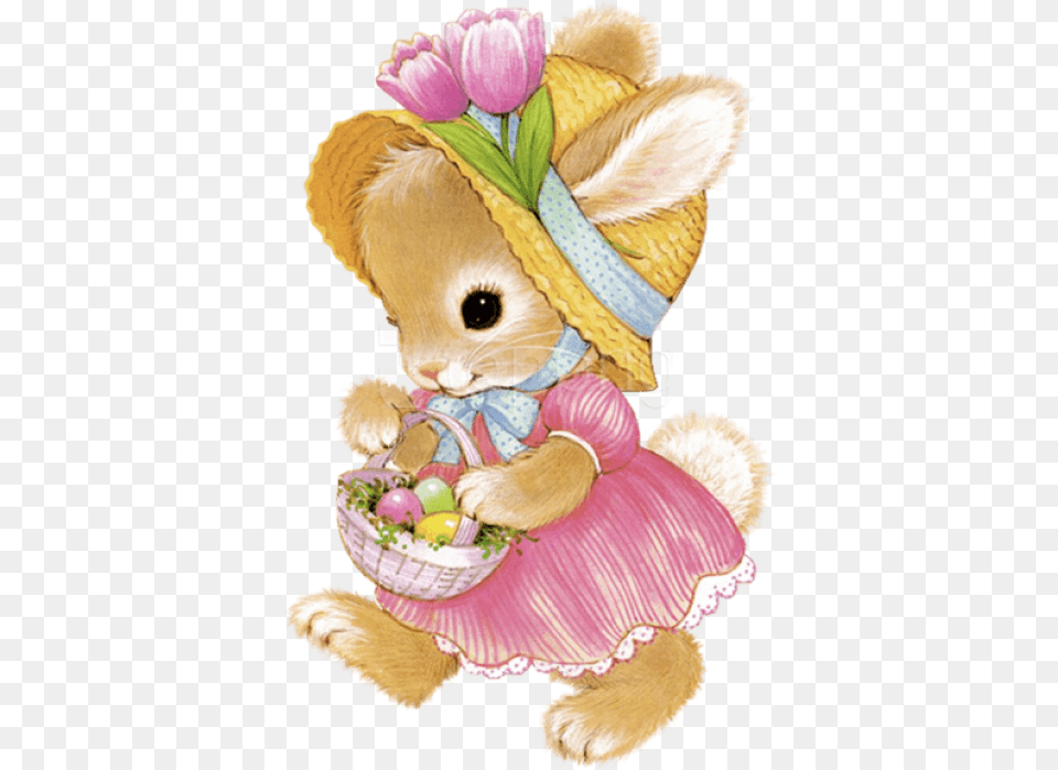 Cute Easter Bunny Girlpicture Cute Easter Bunny Clipart, Clothing, Hat Free Png Download