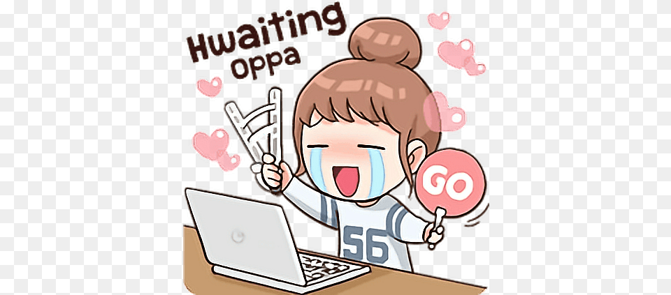 Download Cute Love Stickers Korean Love Kpop, Publication, Book, Comics, Computer Png