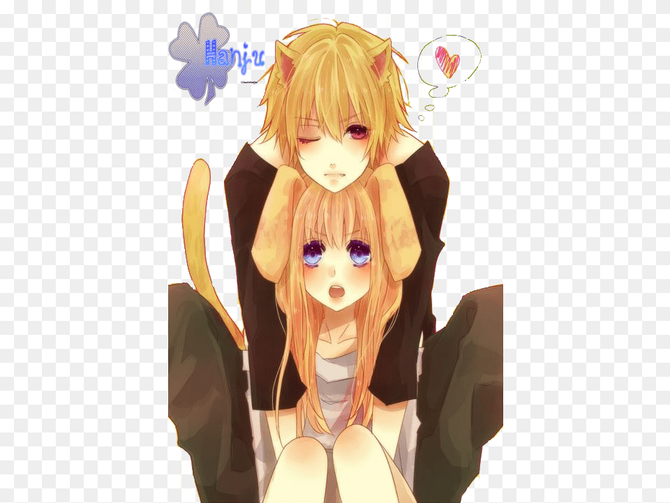 Download Cute Neko Couple By Hinamori6457 D52thx1 Anime Anime Dog Boy And Cat Girl, Book, Comics, Publication, Manga Png