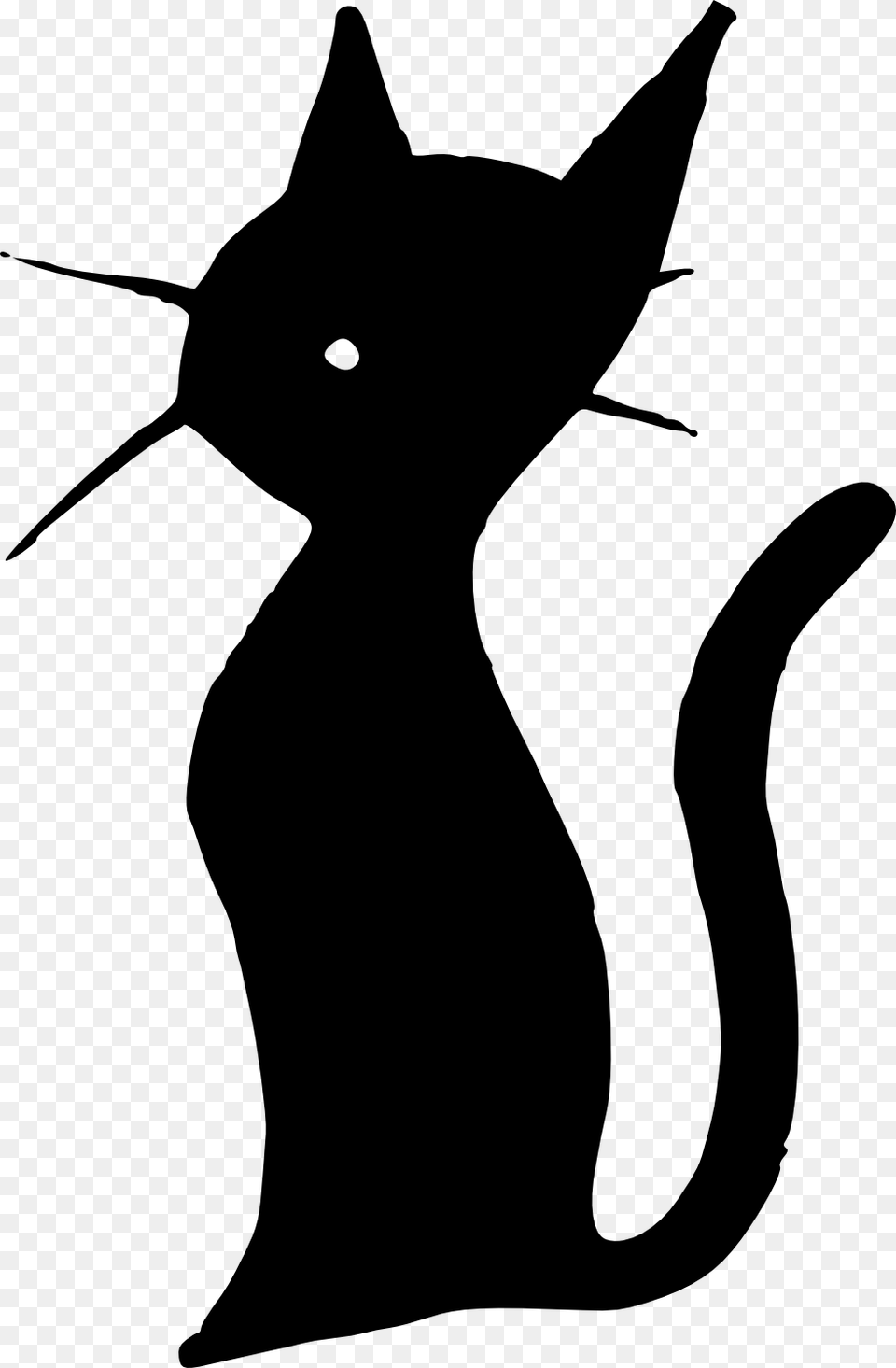 Cute Tiny Art, Silhouette, Stencil, Animal, Cat Free Png Download
