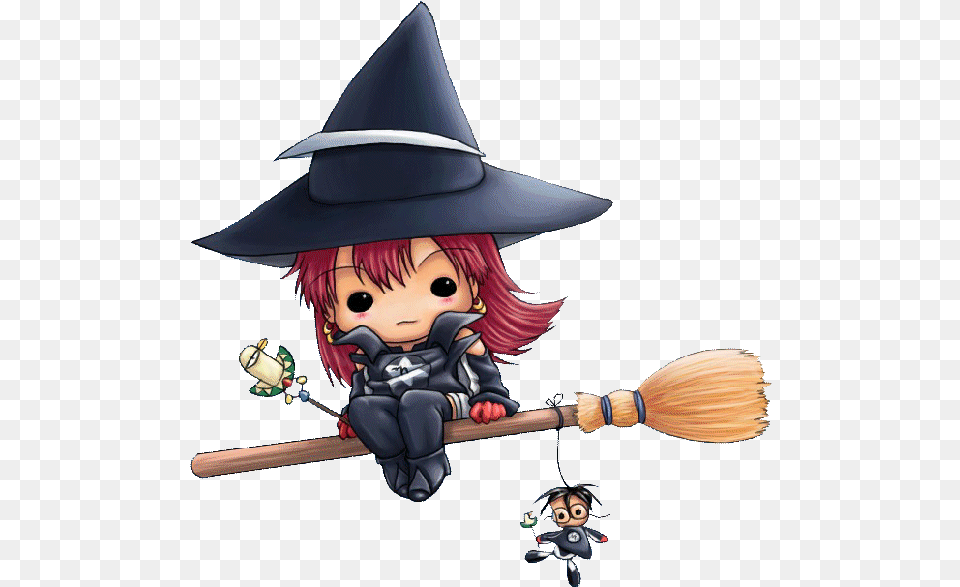 Download Cute Witch Clipart Cute Cartoon Cute Witch, Baby, Person, Book, Comics Png Image