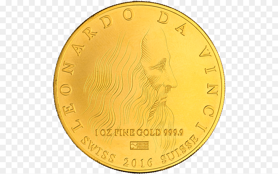 Download Da Vinci Gold Coin Lenonardo Da Vinci 1oz Coin Coin, Money Png Image