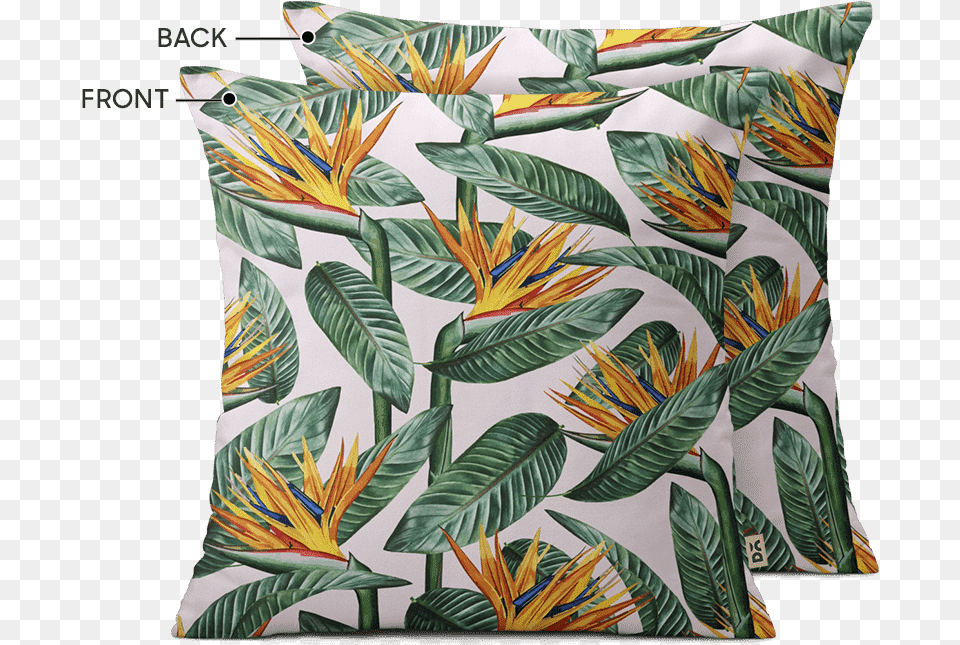 Download Dailyobjects Bird Of Paradise Leaves 12 Cushion Kussen Groen En Oranje, Home Decor, Pillow, Plant Png